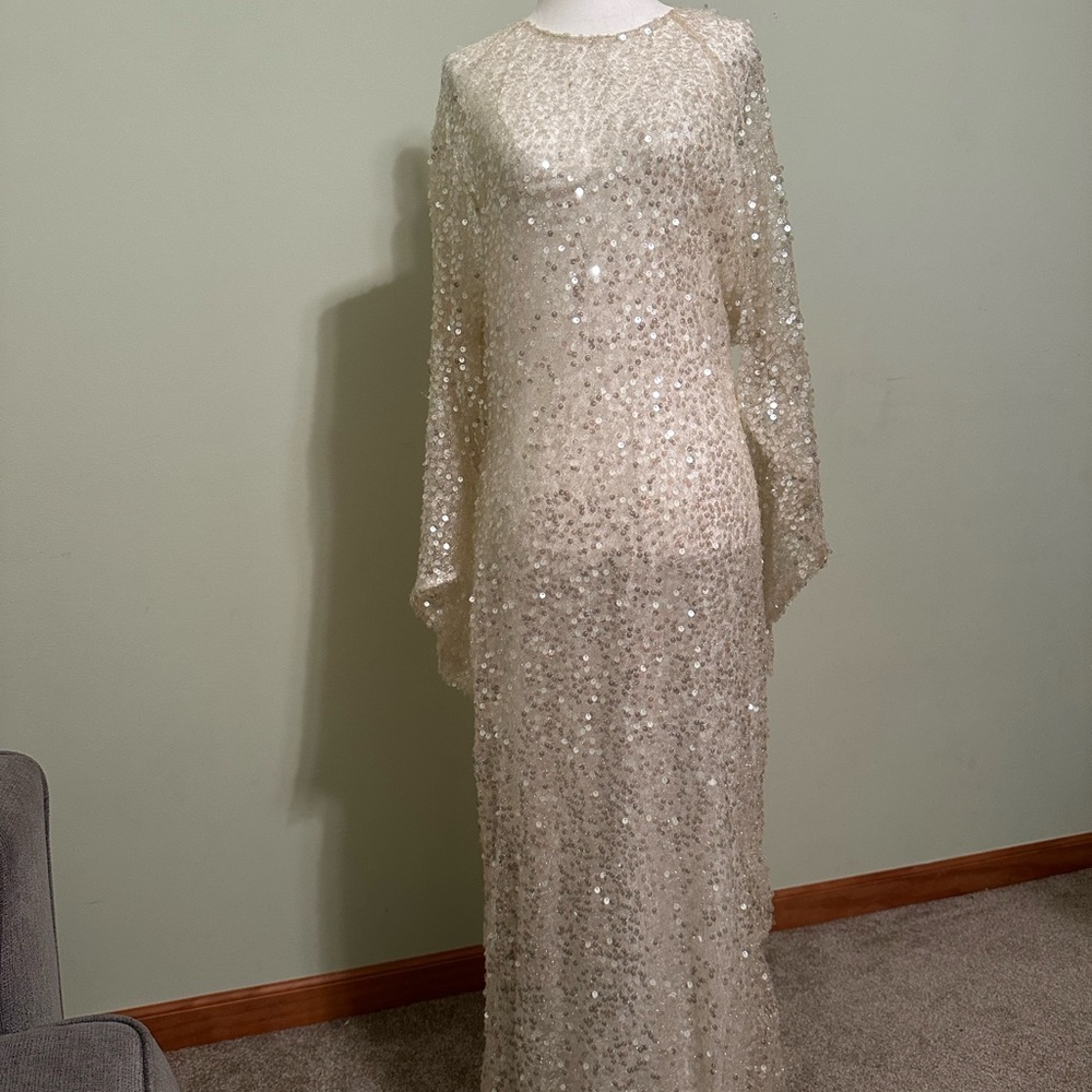 Zara Cream Sequin Dress
